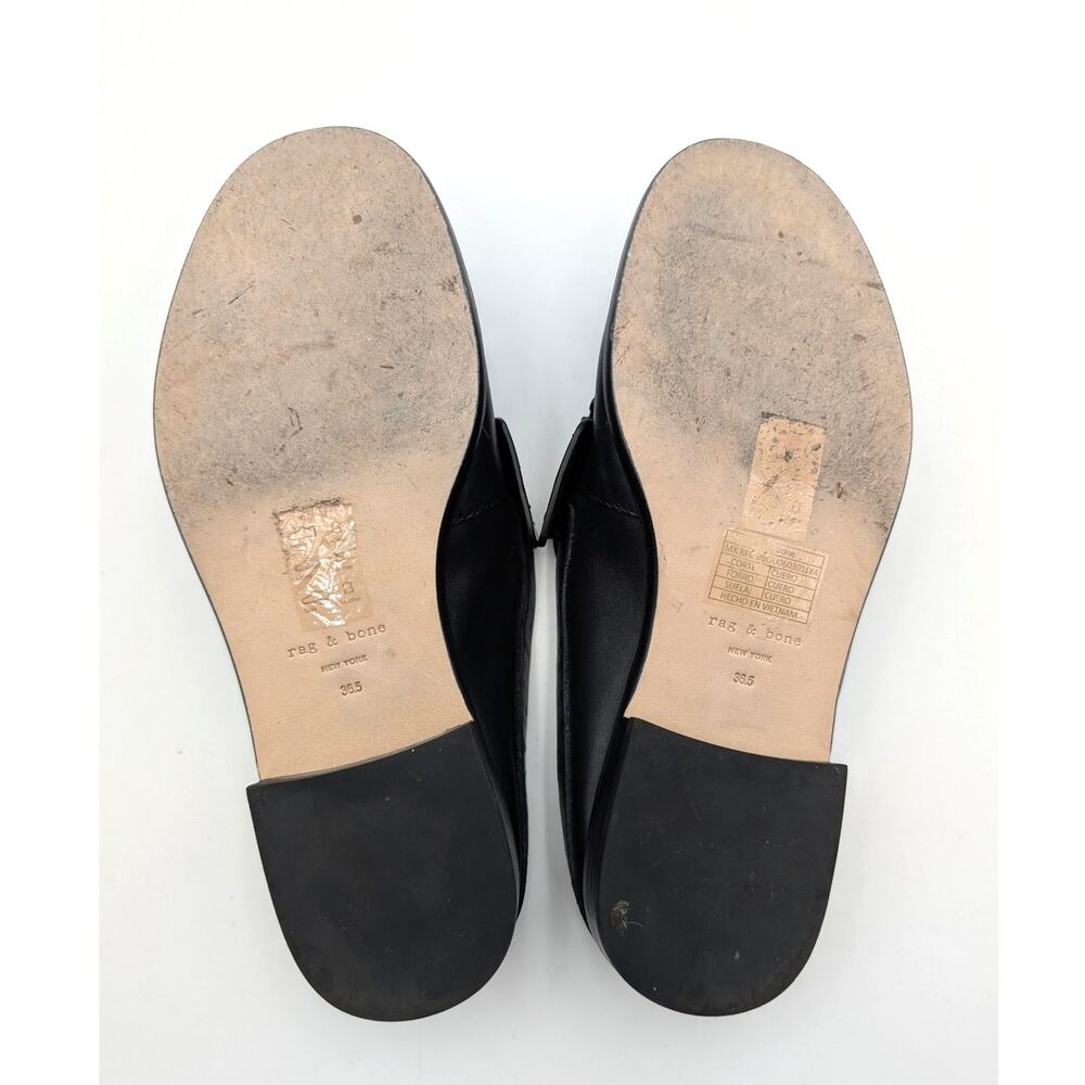 Rag & Bone Carter Penny Loafer Mules Women's Black Leather Size US6.5 EU36.5 - Picture 8 of 11